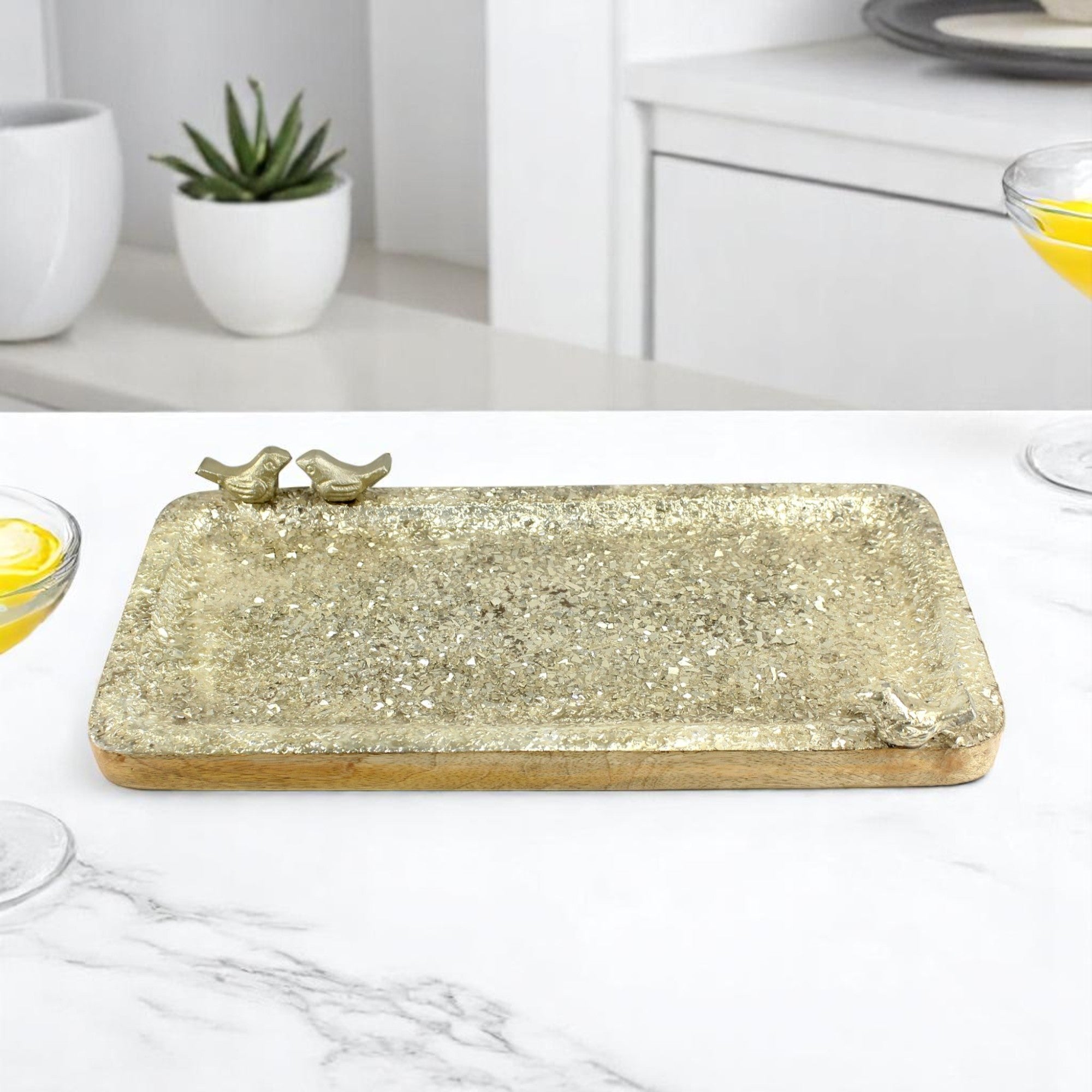 Mosaic Art Mango Wood stylish design wooden Tray