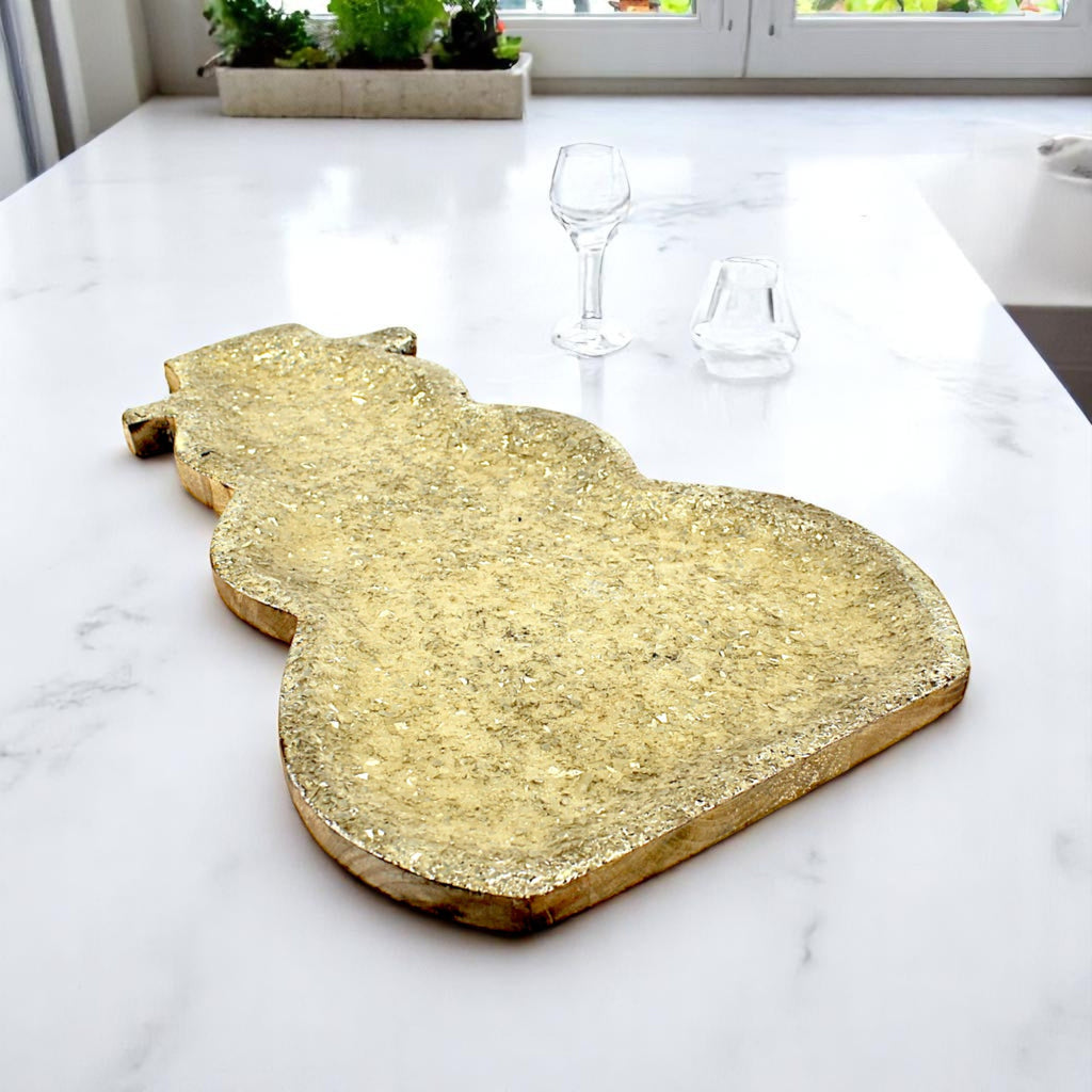 Mozek art  stylish design three aluminium bird beautiful look serving wooden Tray